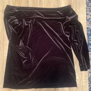 Velour, Off-The-Shoulder Black Top